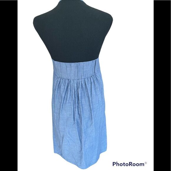 J Crew tie front 100% cotton sundress with removable neckline strap , size S - Picture 3 of 5